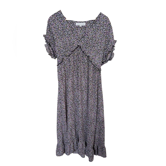 Emma & Michele Ditzy Floral Y2K 90s Style Maxi Dress Ruffle Sleeve Summer Spring - Picture 1 of 7